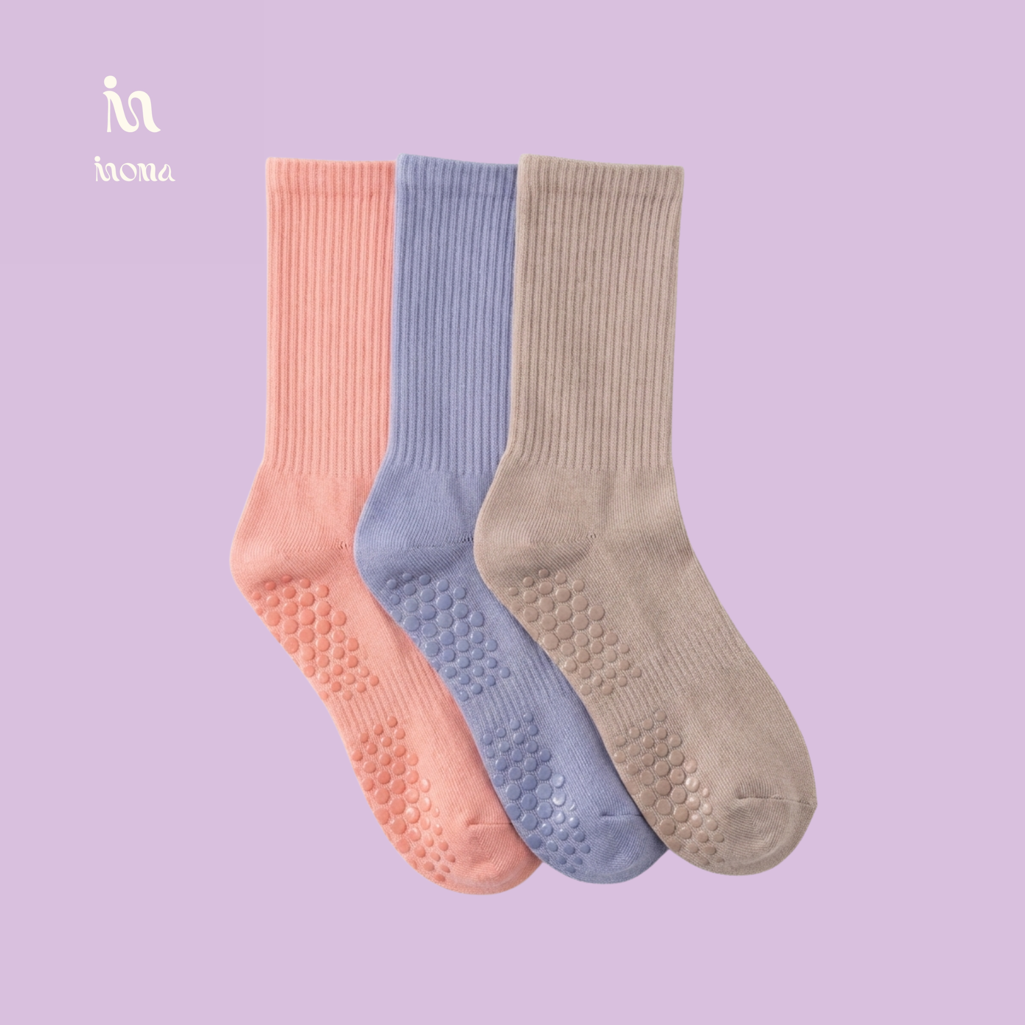Lot de 3 Chaussettes Antidérapantes